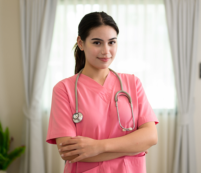 Portrait of professional female doctor with stethoscope